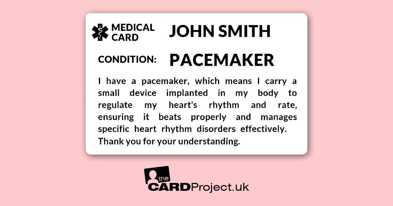 Pacemaker Mono Medical ID Card (FRONT)